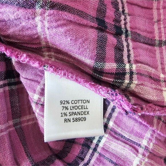 Allison Daley NWT Sz 1X Button Front Plaid Shirt Pink Purple Check Lightweight - Picture 11 of 16